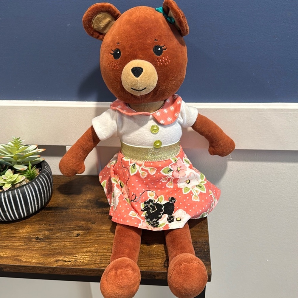 Matilda Jane Plush Stuffed Animal Toy Poly Bear With outfit Shirt 19 in Tall
